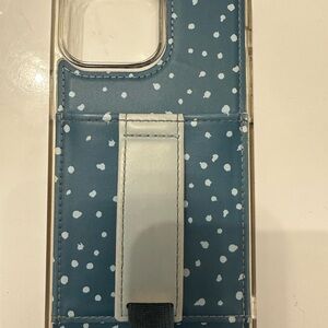 Walli Blue Polka Dot Phone Case with Stand for IPhone 14 Pro Max 2 cases